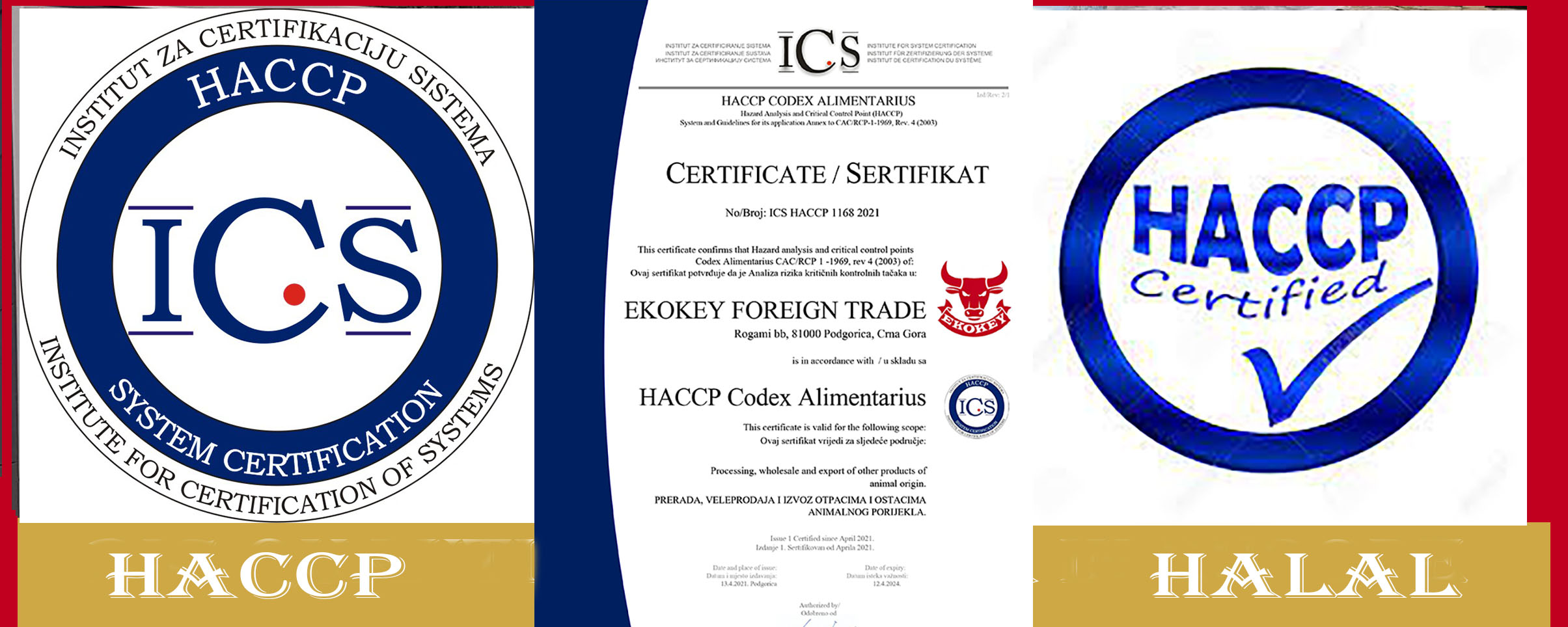 HACCP CERTIFICATE and HALAL